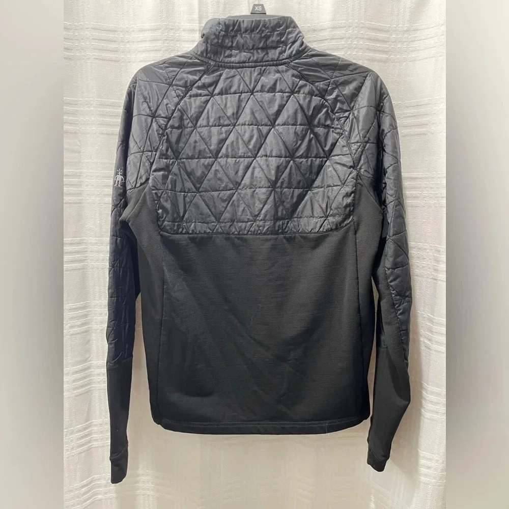 Smartwool propulsion 1/2 zip merino wool pullover black active jacket medium - Picture 2 of 8